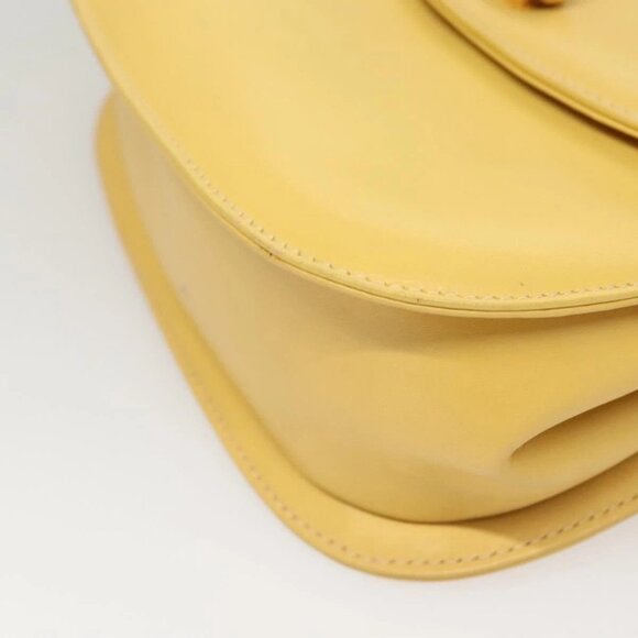 GUCCI Bamboo Chain Shoulder Bag Leather Yellow 001 115 1497 Auth ep8600 - Picture 5 of 16